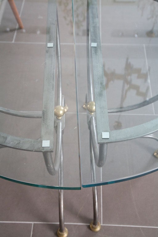 Brass 1980's Semi Circular End Tables