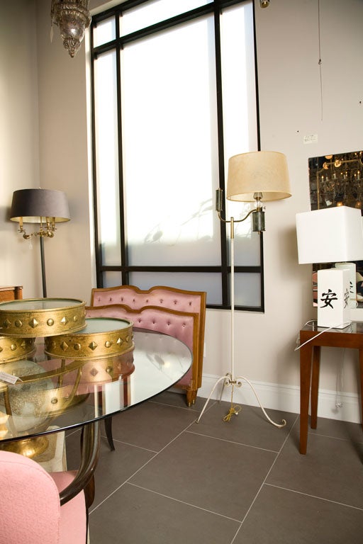 FRENCH WROUGHT IRON FAUX PETROL FLOOR LAMP