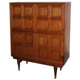 Norwegian 4-Door Highboard with Square Motif