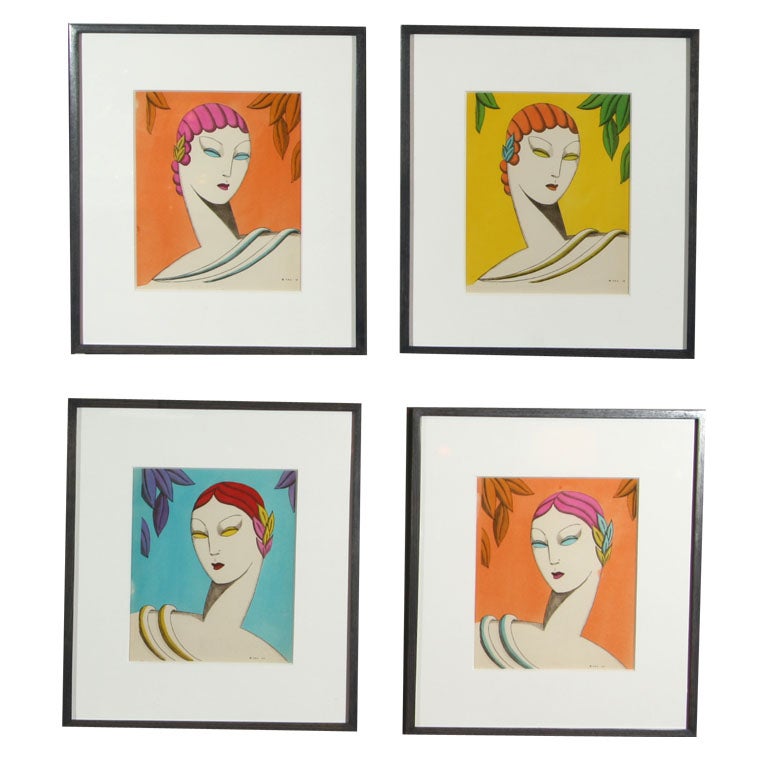 Set of French Art Deco Prints For Sale