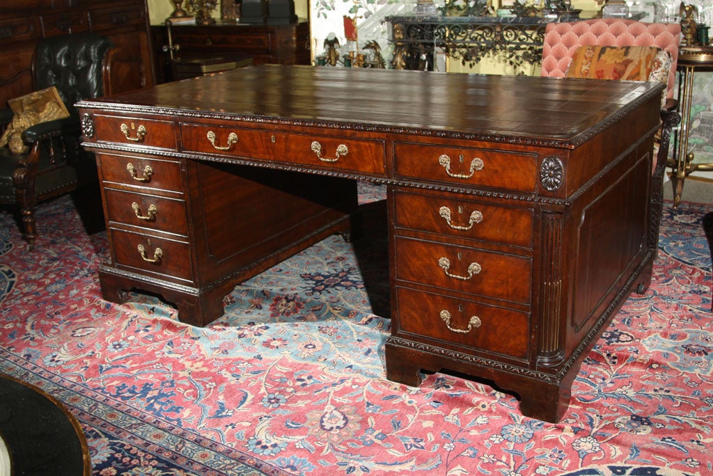 English Partner's Pedestal Desk
