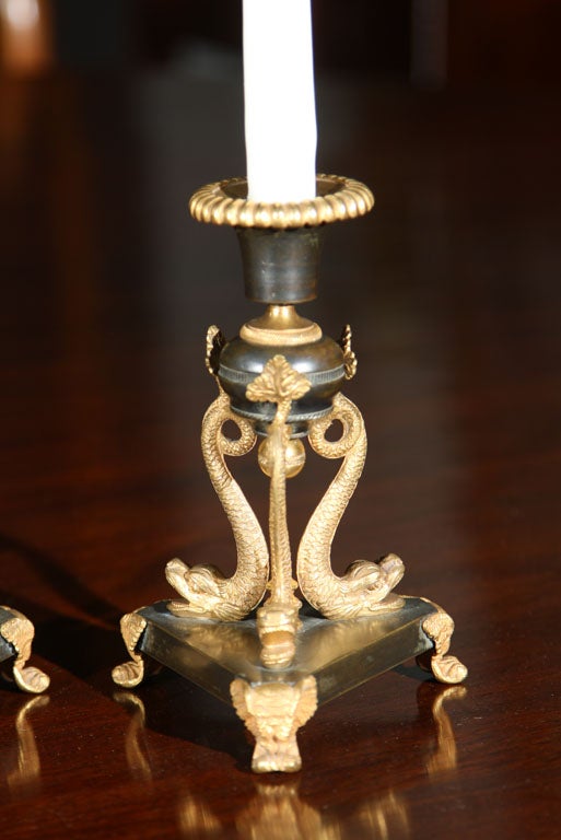English Pair of Regency Candlesticks For Sale