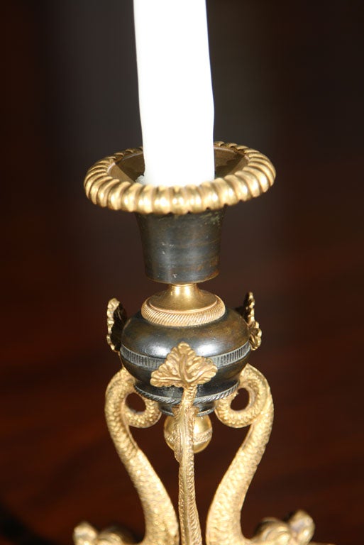Pair of Regency Candlesticks In Good Condition For Sale In Stamford, CT