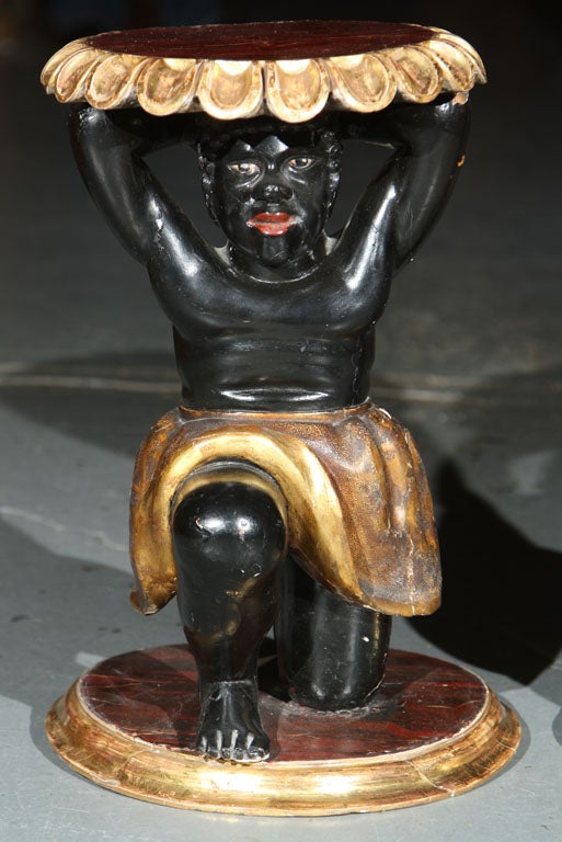 Italian Pair of Blackamoor Tables For Sale