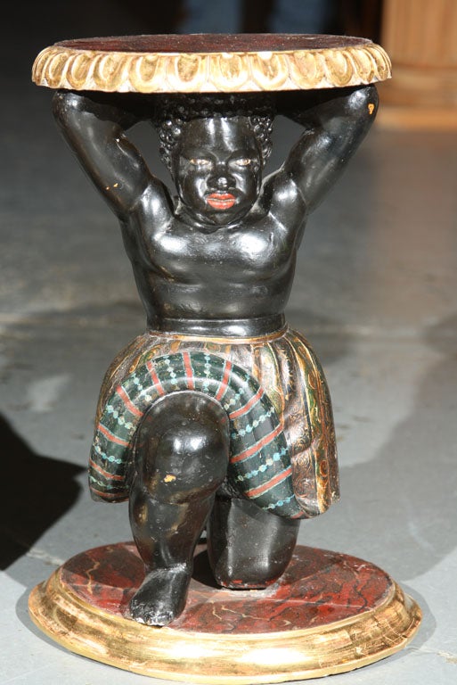 19th Century Pair of Blackamoor Tables For Sale