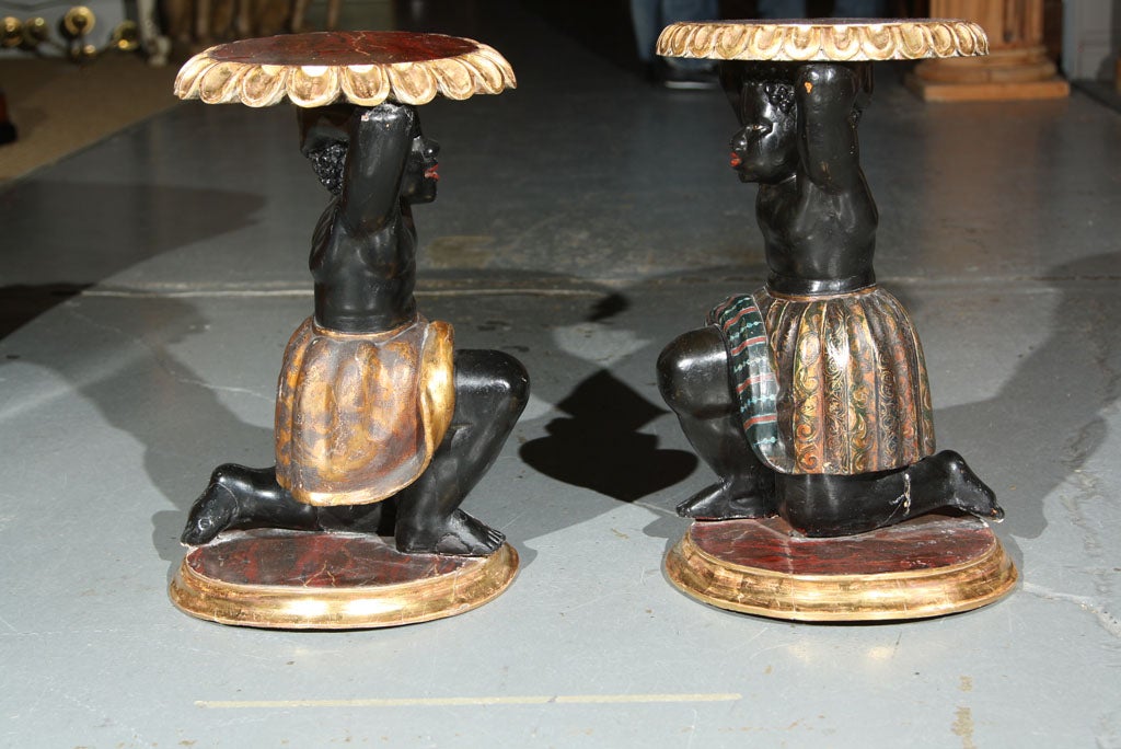 Pair of Blackamoor Tables For Sale 1