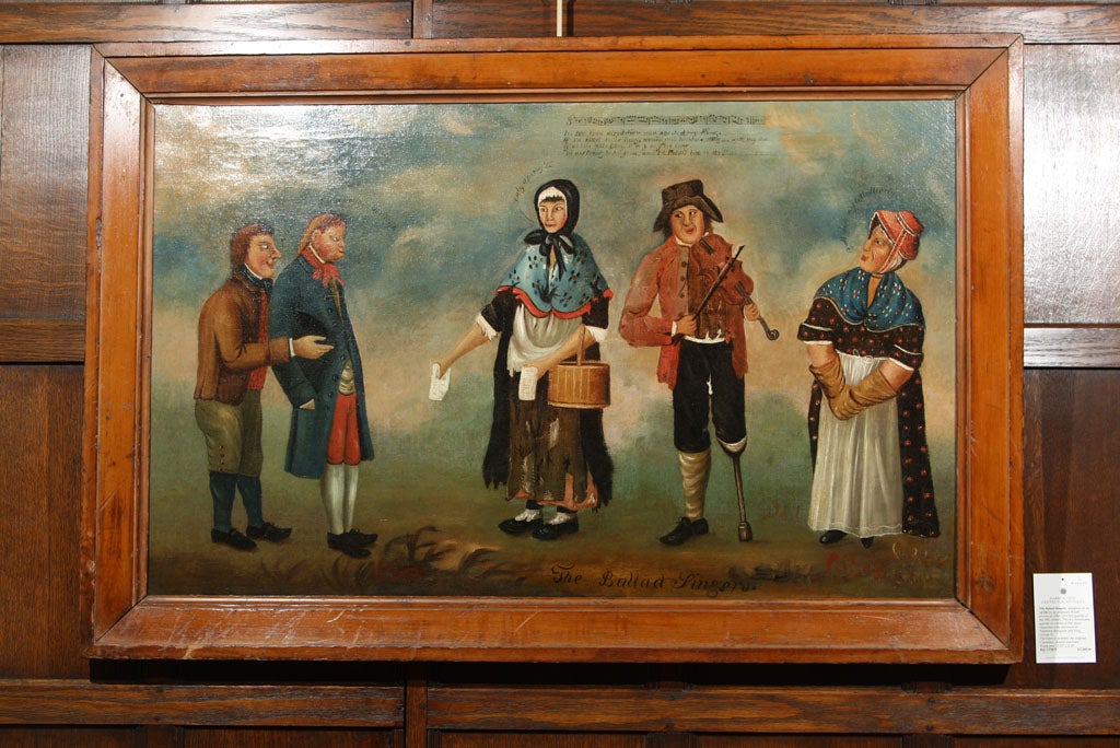 English Provincial Oil Painting - " The Ballad Singers"