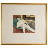 Vintage WATER COLORED AND PENCILED "NUDE" DRAWING BY BROOKS