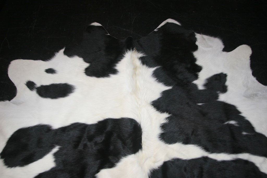 Black and White Abstract Expressionist Calfskin In Excellent Condition In New York, NY