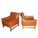 Pair of Rosewood and Leather Armchairs by  Torbjorn Afdal