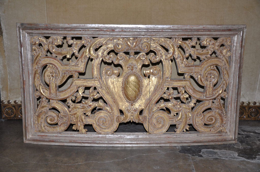 19th Century Italian Carved Wood Railing