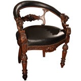 French Leather Desk Chair