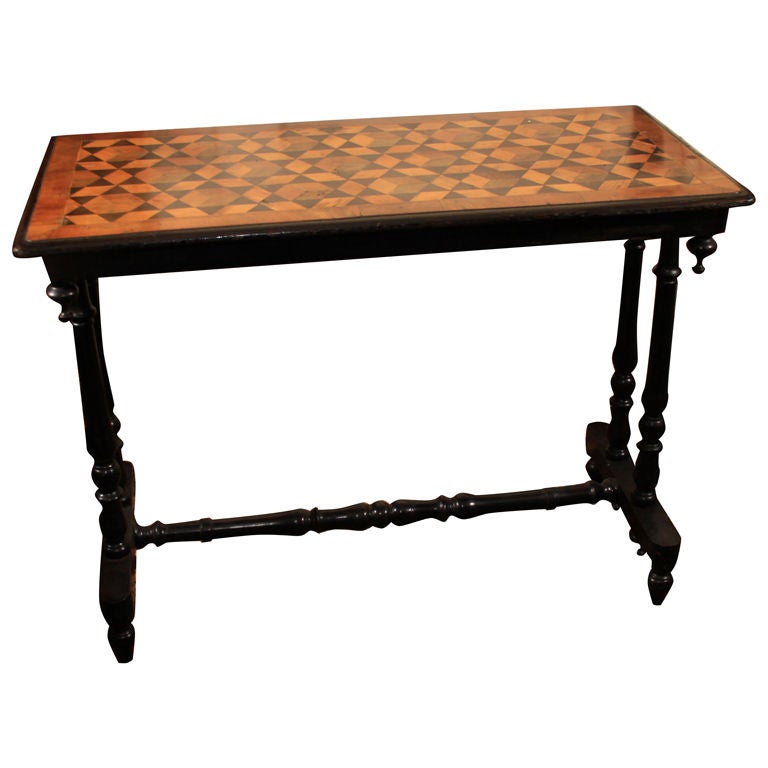 English Victorian Inlaid Table. For Sale