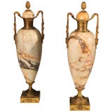 Pair of French Neoclassic Marble Urns