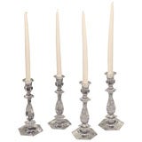 Set of 4 Val Saint Lambert candle sticks