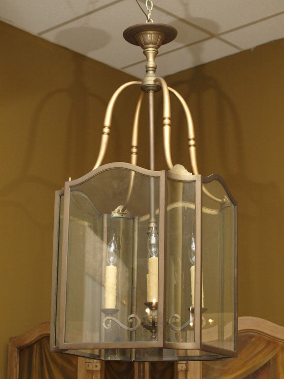 Large brass lantern chandelier