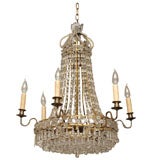 Jansen crystal and bronze chandelier