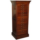 Rare antique English mahogany Wellington chest. 15-drawers.