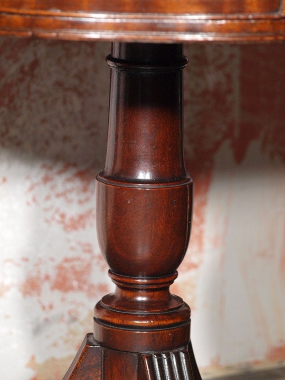 Antique English mahogany leather top rent table. 2