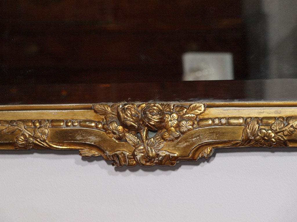 18th century Louis XVI gold leaf mirror with bevelled glass. 4