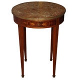Antique French inlaid marble top gueridon table.