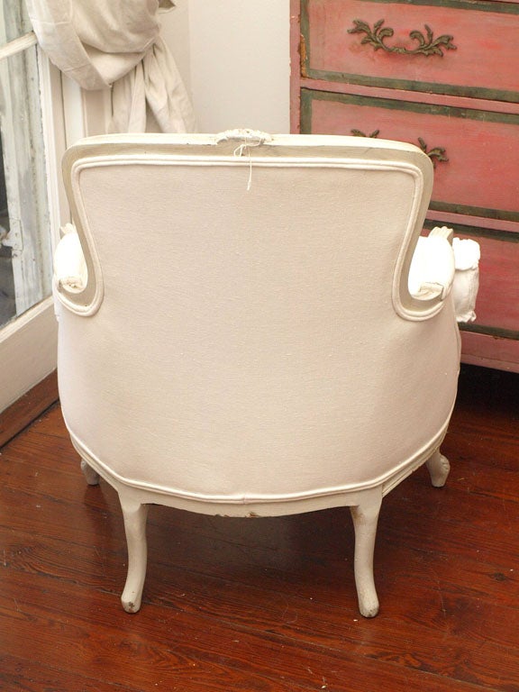 Antique Bergere Chair In Vintage Matelasse 4