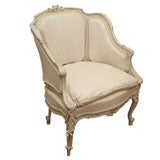 Gustavian Grey Antique Louis XV Bergere Chair