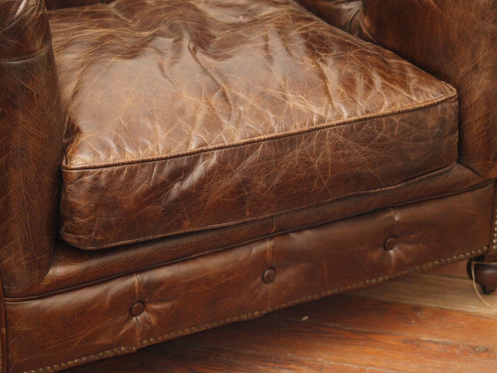 Belgian Leather Sofa Chair Chesterfield Style 2