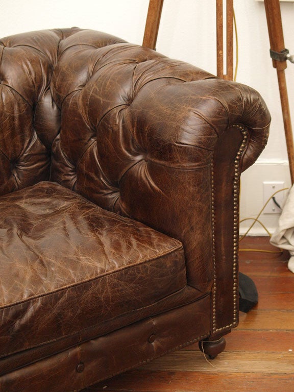 Belgian Leather Sofa Chair Chesterfield Style 4