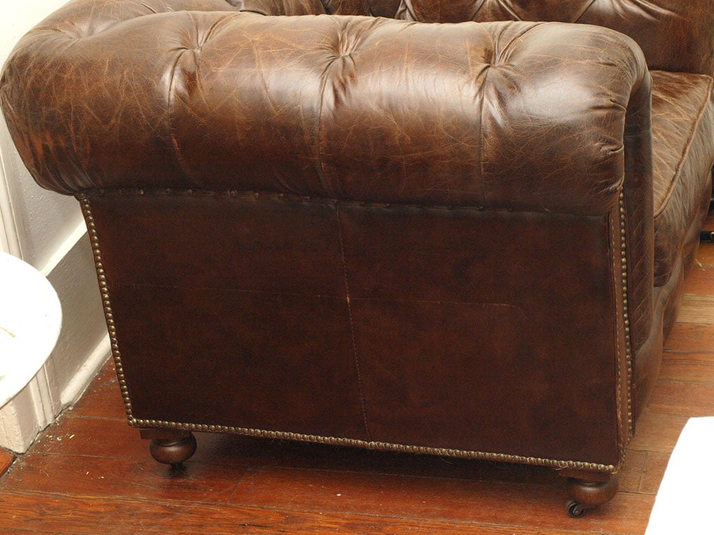 Belgian Leather Sofa Chair Chesterfield Style 5