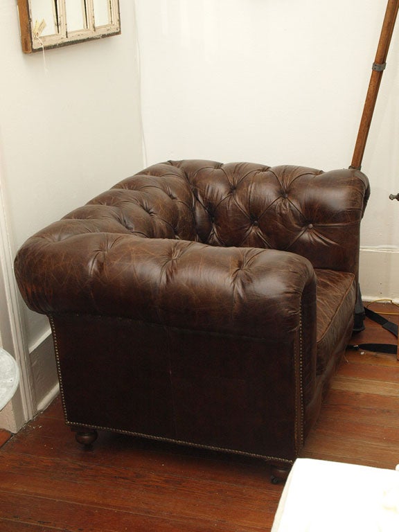 Belgian Leather Sofa Chair Chesterfield Style 6
