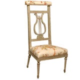 19thC LOUIS XVI STYLE LYRE BACK CHAIR