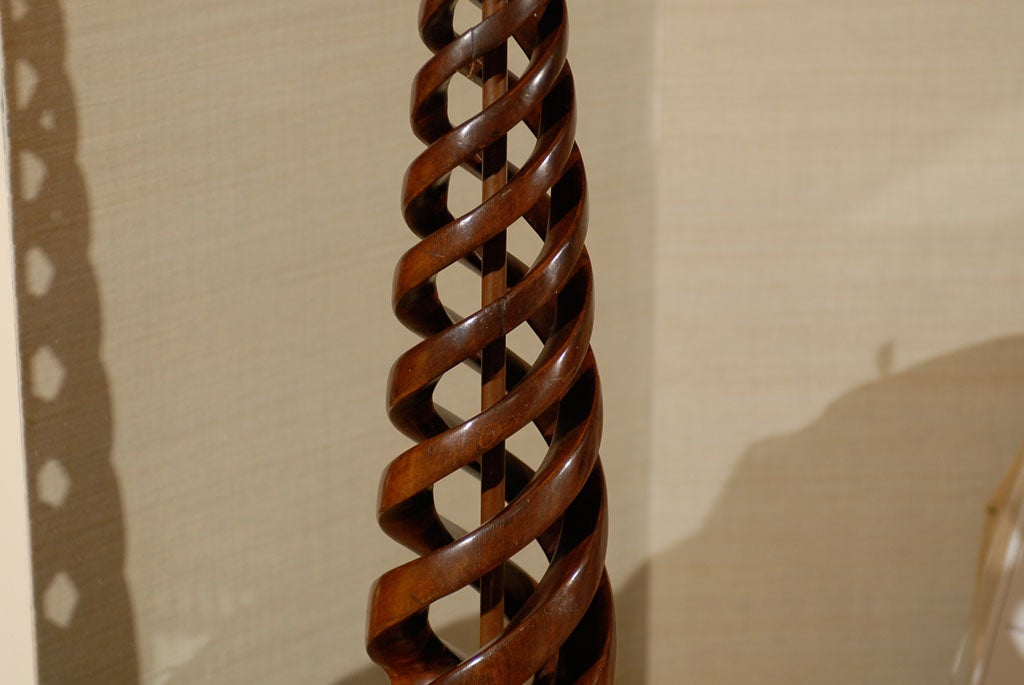 Wood Carved Spiral Lamp 1