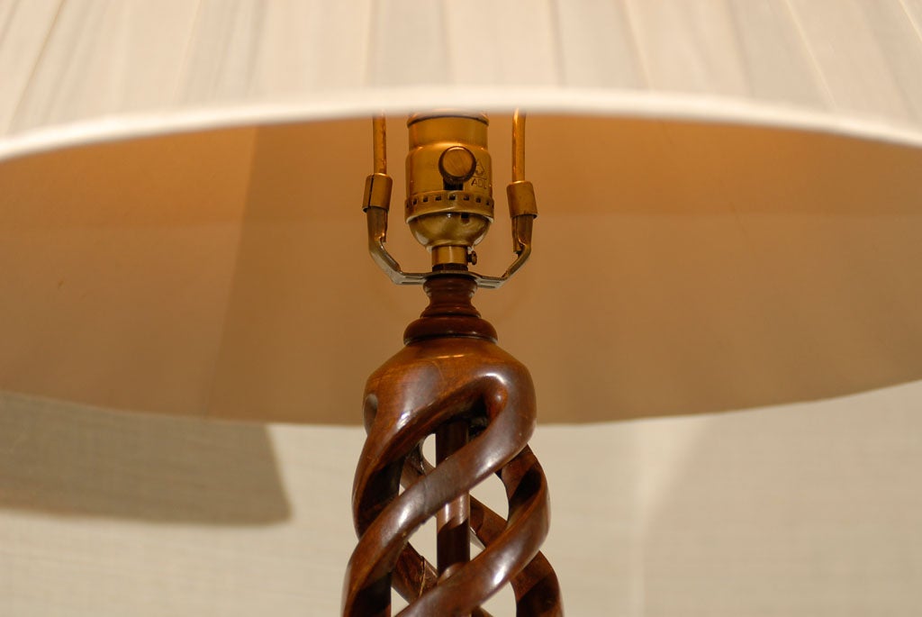 Wood Carved Spiral Lamp 2