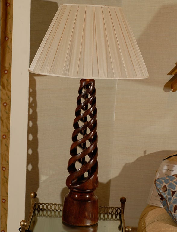 Wood Carved Spiral Lamp 3
