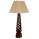 Wood Carved Spiral Lamp
