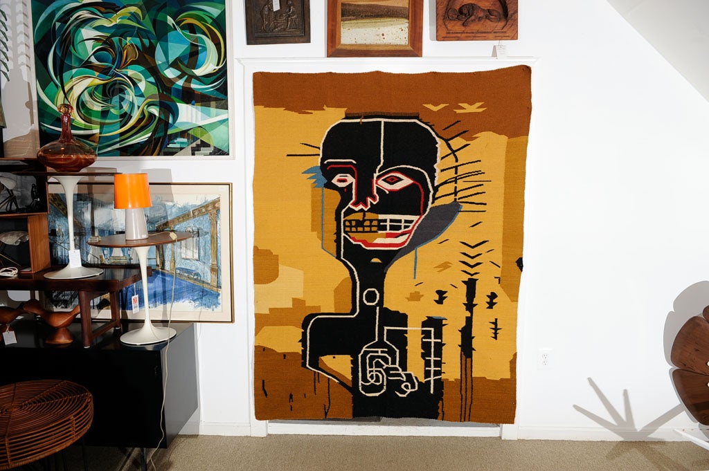 After Jean-Michel Basquiat woven wool tapestry