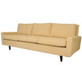 Early Florence Knoll 3 seat sofa in Rogers and Goffigon linen