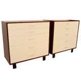 2 George Nelson basic series walnut dressers with M pulls