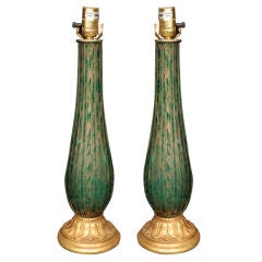 Single Green Murano Glass Lamp 6