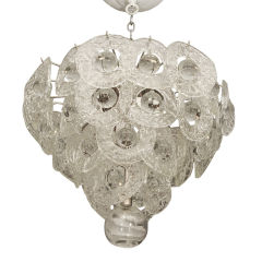 Venini Glass Discs and Crystal Spheres Chandelier