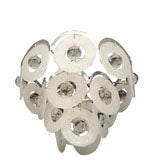 Venini Frosted Glass Discs and Crystal Spheres Chandelier