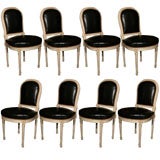 A Set of Eight Louis XVI Style Dining Chairs