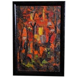 Abstract Oil Painting signed Ortega