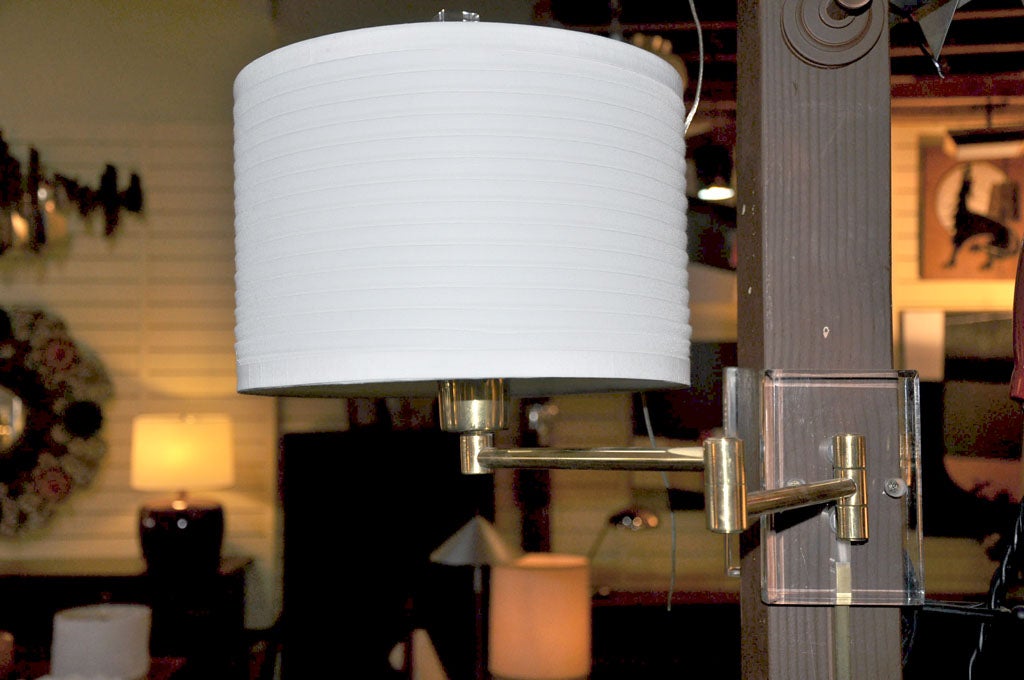 Walter Von Nessen Brass Swing Arm Pair of Sconces