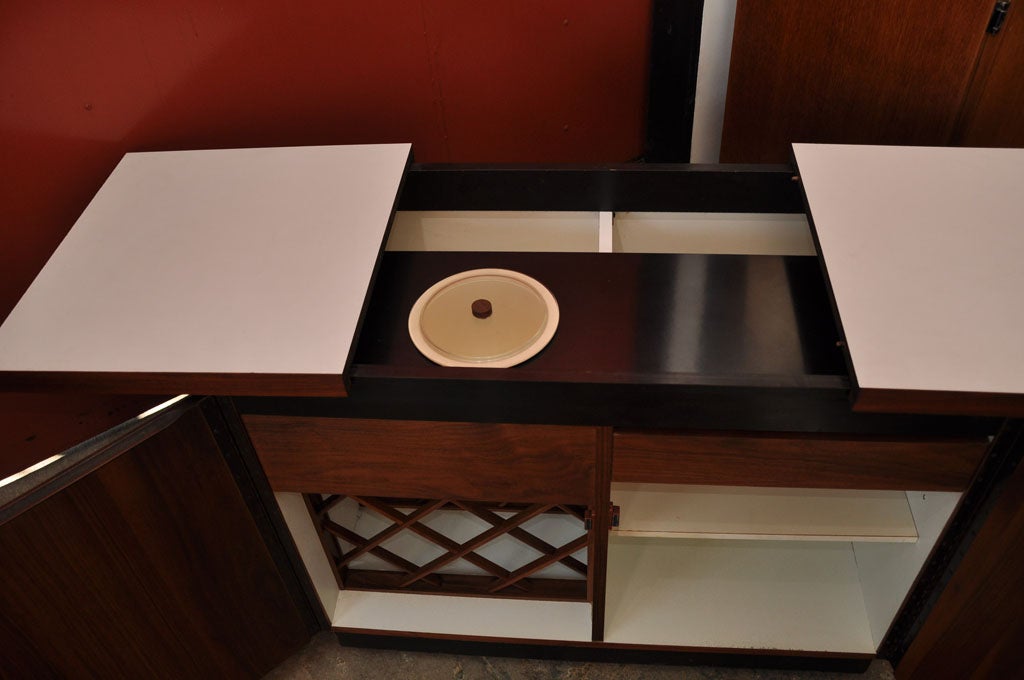 Wood Walnut Rolling Bar by Dillingham