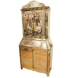 Etched Venetian glass mirrored secretaire
