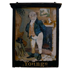 Antique English Wood and metal pub sign