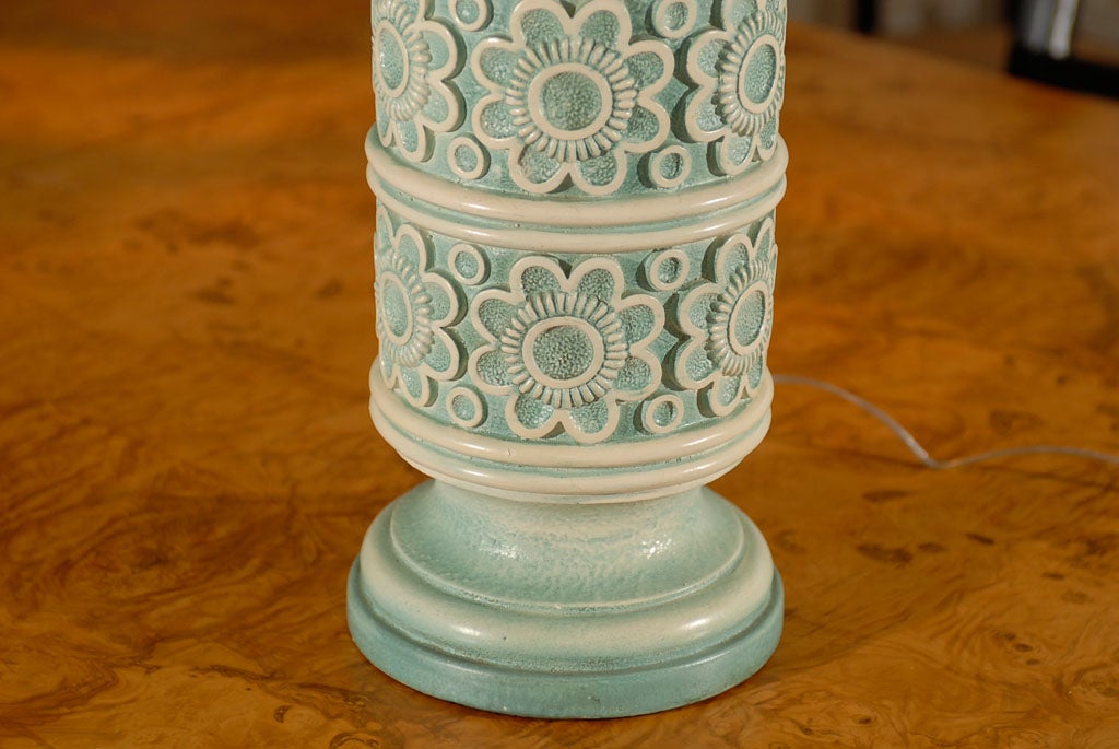 American Pair of Vintage Turquoise Lamps