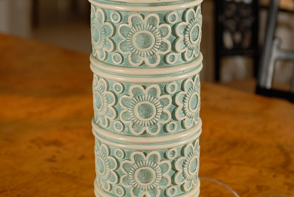 20th Century Pair of Vintage Turquoise Lamps